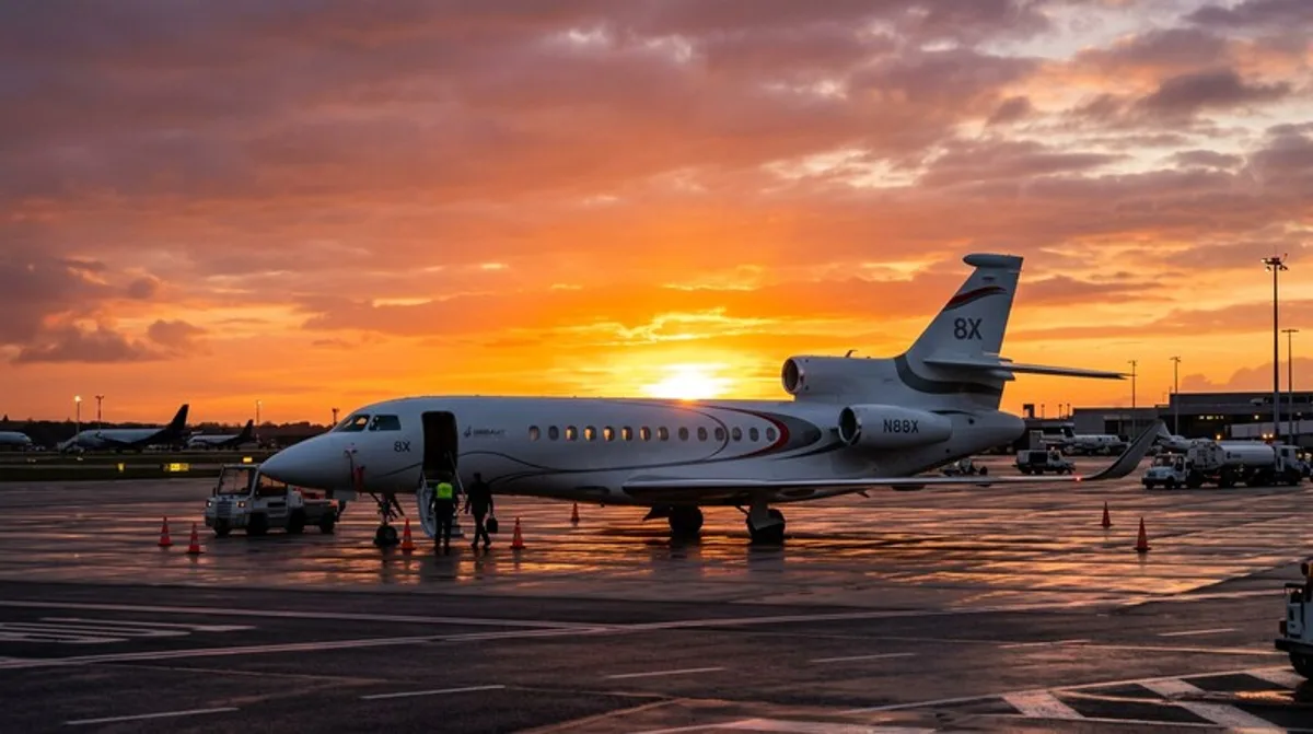 Privéjet op het platform