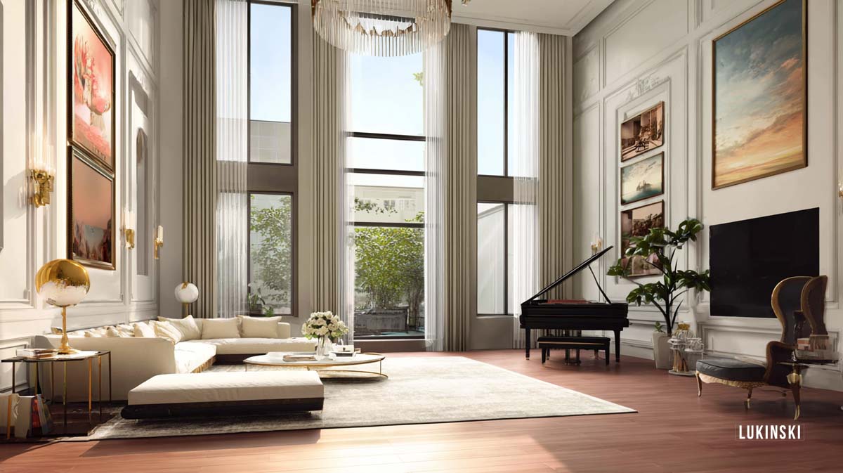 Stadshuis met dakterras in Berlijn-Mitte: regeringswijk townhouse-berlin-mitte-stadt-kaufen-5-etagen-luxus-regierungsviertel-foyer-eingang-blick-aussenministerium-level-1